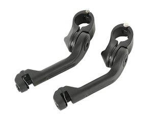 TCMT 32mm 1.25" Chrome Long Angled Highway Engine Guard Foot Peg Fits For Harley Davidson Touring Road Electra Street Glide Road King Dyna Sportster (2 X Mounting Clamps