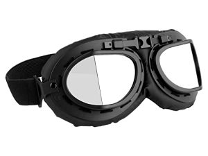 Motorcycle Goggles Vintage Leather ATV Off Road Motorbike Helmet Eyewear Protect (Black)
