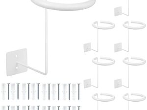 Helmet Holder Rack Helmet Wall Mount Rack Stand Set Metal White Multifunctional Helmet Rack Hanger Motorcycle Accessories for Motorcycle Helmet Jacket Coats Hats Ball Storage Rack