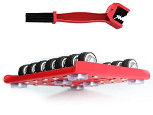 Asko Aoyupe Red Enhanced Slip Resistance Motorcycle Wheel Cleaning Stand Portable Motorcycle Wheel Stand for tire cleaning & chain lubrication (Bikes < 600 lb)