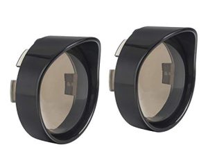 NTHREEAUTO 2 Inch Bullet Smoked Turn Signal Lens Cover with Black Visors Bezels Compatible with Harley Sportster Dyna Softail Street Glide Road King