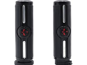 HTTMT MT291-020A- Black Handlebar skull Groove Hand grips Compatible with Harley 96-later VRSC