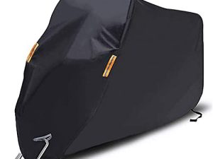 SEAZEN Motorcycle Cover Waterproof/Dustproof/Snowproof/UV Protection Motorcycle Covers 5 Layer Breathable Fabric with Lock-Holes fit for Most Types (Motorcycle-L UP to 96")