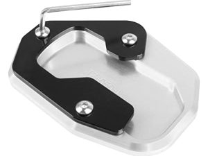 Worldmotop Motorcycle Kickstand Pad Enlarger Extension Side Stand Plate Pad Compatible with Harley PAN AMERICA 1250 1250S RA1250 S 2021 2022 (sliver)