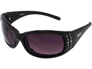 Global Vision Eyewear Marilyn 2 Plus Women's Foam Padded Riding Sunglasses Bling Black Frame