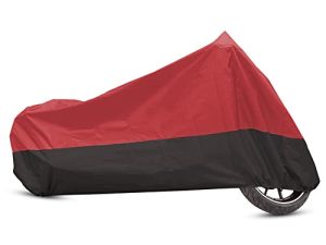 uxcell Motorcycle Cover Motorbike Full Cover Outdoor Waterproof Rain Dust Protector 190T XL Red Black for Most Full Dress Touring Cruiser Scooters Universal