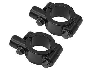 Aynaxcol 1" 25mm Mirror Thread Motorcycle Handle Bar 10mm Mirror Thread Mount Holder Clamp Adaptor Black