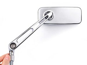 KiWAV Magazi Classic MX chrome motorcycle Mirrors CNC aluminum universal