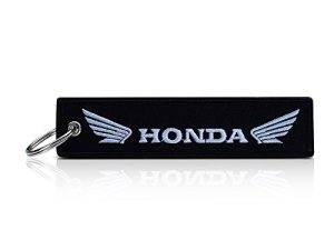 TTFFWW 1Pack Embroidered Tag Keychain Key Ring for Honda Car Motorcycles Bike Biker Key Chain Bag Phone ChainAccessories Gifts…