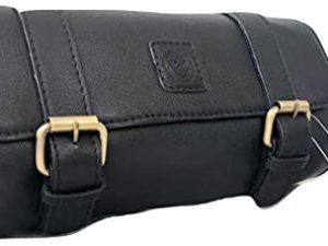The Vintage Stuff Leather Handlebar Bag Brown Saddle Motorcycle Bag Bicycle Tool Bag Buff Leather Travel Accessory Pouch
