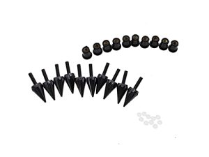 PROCNC Motorcycle Spike Windshield Bolts Screw Nuts Fit For Honda CBR 600rr 1000rr for Suzuki GSXR 600 750 1000 for Yamaha R1 R6 R6s for Kawasaki ZX6R ZX9R ZX10R ZX12 (Black)