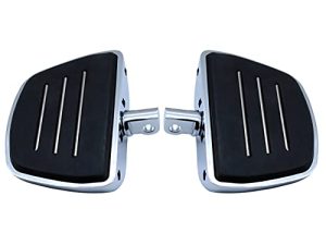 FATECIM Motorcycle Mini Board Floorboards Footpegs Pedals Footrests with Male Mount Adapters & Anti-Slip Rubber Universal for Harley Davidson (All Years) Honda Suzuki Yamaha Triumph (Chrome)