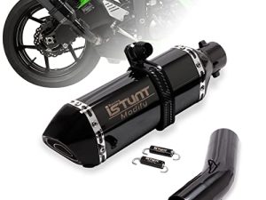 KAJIMOTOR Motorcycle Exhaust Slip on Muffler Motorcycles Tail Link Exhaust Midpipe System for KAWASAKI Ninja ZX6R 636 2009-2021 ZX10R 08-10 Black