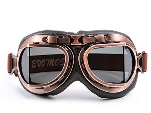 evomosa Motorcycle Goggles Vintage Pilot Style Cruiser Scooter Goggle Outdoor Sand Goggles Bike Racer Cruiser Touring Eyewear for Half Helmet