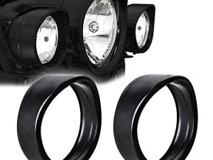 NTHREEAUTO 4.5" Fog Light Trim Ring Visor 4 1/2" LED Passing Lights Matte Black Decorate Rings Motorcycle Auxiliary Lamp Visor Compatible with 1962-later Harley (Matte Black)
