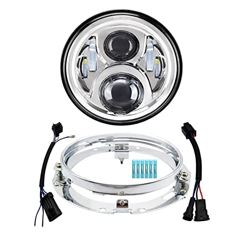 AlyoNed 7 inch Motorcycle LED Headlight DOT Lamp Kit with Mounting Bracket Compatible with Harley Davidson Fatboy Street Glide Heritage Softail Road King Switchback Electra Glide Ultra Classic Chrome AlyoNed 7 inch Motorcycle LED Headlight DOT Lamp Kit with Mounting Bracket Compatible with Harley Davidson Fatboy Street Glide Heritage Softail Road King Switchback Electra Glide Ultra Classic Chrome