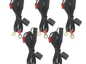 [ 5 PACK] Sae to O Ring Terminal Harness 2FT - Sae Eyelet Ring Terminal Cable 16awg Motorcycle Battery Trickle Charger Extension Cord with Sae Battery Terminal Quick Connect Disconnect Connector