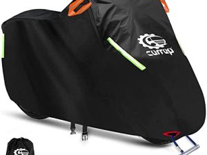 Upgraded XXL Motorcycle Cover Waterproof Outdoor - Thicker and Tear Proof Scooter Cover Against Dust Rain UV - Compatible with 104'' Harley Davison