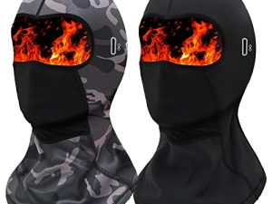 Bodvera 2 Pack Balaclava Winter Ski Mask for Men Women Windproof Warm Face Mask for Skiing