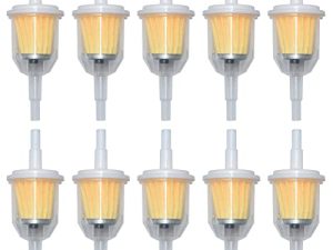 Universal Gas Inline Fuel Filters with Magnet for Motorcycle ATV Quad Go Karts Accessories 1/4 Inch x 5/16 Inch (Pack of 10)
