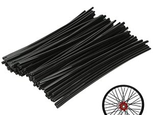 72Pcs Universal Spoke Skins Cover - Ovelur Wheel Spoke Wraps Skins Pipe Trim Decoration Protector For Motorcycle Dirt Bike Yamaha Harley Suzuki(Black)