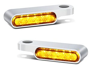 NTHREEAUTO LED Handlebar Turn Signals Mini Motorcycle Blinkers Front Marker Light Compatible with Harley Sportster Dyna Honda Shadow Kawasaki Vulcan Yamaha V-Star Road Star