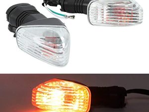 Akozon Turn Signal Light 2PCS Motorcycle Modification Accessories Turn Signal Lamp for KAWASAKI NINJA ZX-6R 636 600 ZX-6RR KLE 500 KLE 650 VERSYS KLR 650 Z750S(Black+White)