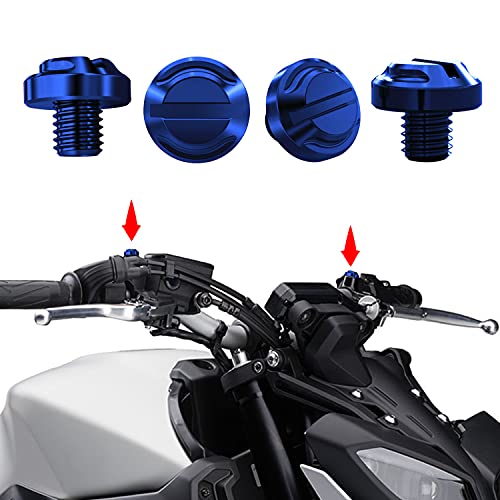 AVERZELLA 4pcs Motorcycle Blue Mirror Hole Plugs 2 Regular+2 Reverse M8x1.25 (Blue AVERZELLA 4pcs Motorcycle Blue Mirror Hole Plugs 2 Regular+2 Reverse M8x1.25 (Blue