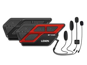 LEXIN 2pcs ET-COM V5.0 Motorcycle Bluetooth Headset