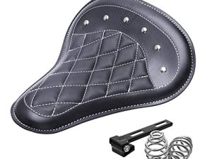 DREAMIZER Sportster Bobber Solo Seat - Motorcycle Solo Springer Seat Universal for Chopper Bobber - Black Rhombus