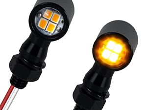 QUASCO Led Turn Signal Lights Universal Mini Size Blinkers Front Motorcycle Indicator Compatible with Harley Honda Kawasaki Suzuki Triumph Yamaha