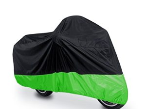 uxcell L 190T Rain Dust Protector Black+Green Scooter Motorcycle Cover 86inch for Harley Davidson