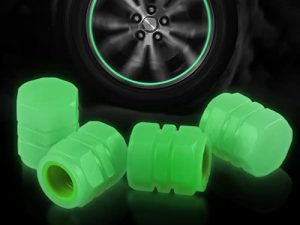 BJSIA 4PCS Noctilucous Tire Valve Stem Caps