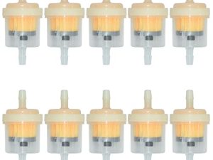 Universal Gas Inline Fuel Filters with Magnet for Motorcycle ATV Quad Go Karts Accessories 3/16 Inch (Pack of 10)