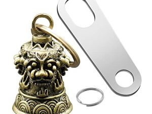 Yuchew Motorcycle Guardian Luck Bell Biker Car Key Chain Ring Accessories with Motorcycle Bell Hanger