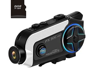 FODSPORTS Motorcycle Helmet Intercom with Camera/Music Sharing