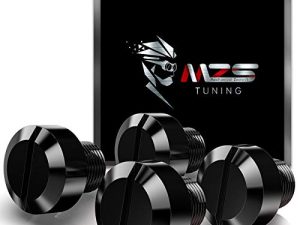 MZS Mirror Hole Plugs - Motorcycle Mirrors Blanking Cover Caps Universal Black CNC 4 Pcs M10 X 1.25 Clockwise Reverse Compatible with Street Naked Road Bike