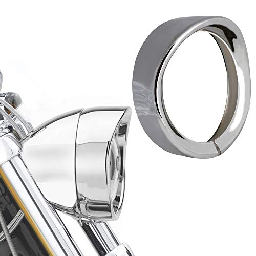 NTHREEAUTO 7" Headlight Trim Ring Head Lamp Visor Motorcycle Headlight Chrome Decorate Rings Compatible with Harley Softail Road King Touring Bikes (Chrome) NTHREEAUTO 7" Headlight Trim Ring Head Lamp Visor Motorcycle Headlight Chrome Decorate Rings Compatible with Harley Softail Road King Touring Bikes (Chrome)