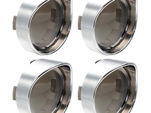 NTHREEAUTO 2 Inch Bullet Smoked Turn Signal Light Lens Cover with Chrome Visor Bezels Compatible with Harley Dyna Street Glide Road King