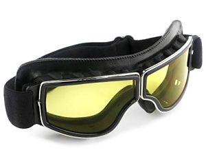 GGBuy Motorcycle Goggles Vintage Anti Fog Pilot Glasses Dustproof ATV Off Road Motorbike Helmet Eyewear Protect for Ridding Motorcross Classes Aviator Goggles