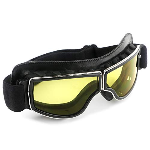 GGBuy Motorcycle Goggles Vintage Anti Fog Pilot Glasses Dustproof ATV Off Road Motorbike Helmet Eyewear Protect for Ridding Motorcross Classes Aviator Goggles GGBuy Motorcycle Goggles Vintage Anti Fog Pilot Glasses Dustproof ATV Off Road Motorbike Helmet Eyewear Protect for Ridding Motorcross Classes Aviator Goggles
