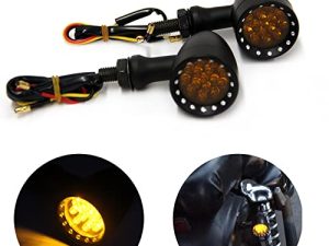 MISS MOLY Bobber Cafe Motorcycle LED Black Bullet Amber Brake Blinker Turn Signal Tail Light