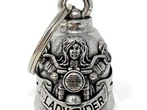 Motorcycle Lady Rider Biker Bell Accessory or Key Chain for Luck