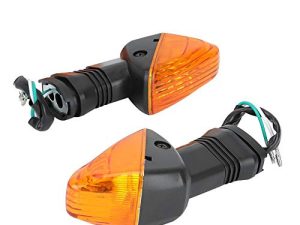Akozon Klr 650 Turn Signals-Turn Signal Light 2PCS Motorcycle Modification Accessories Turn Signal Lamp for KAWASAKI NINJA ZX-6R 636 600 ZX-6RR KLE 500 KLE 650 VERSYS KLR 650 Z750S(Black+Yellow)