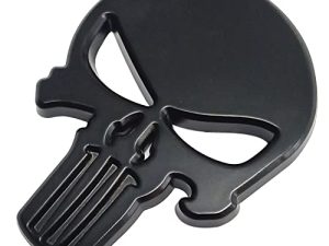 SUPIA 3D Skull Metal Decal Sticker