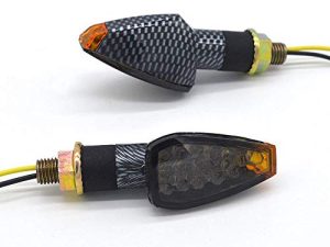 evomosa Mini Stalk Arrow Light Motorcycle Turn Signals Lights 10mm Universal Motorbike LED Indicator Blinker Amber Lamp(2 pcs)