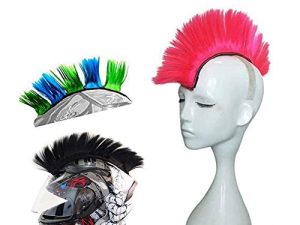 HHongJM Helmet Hawks Motorcycle Helmet Mohawk Synthetic Wigs for Bicycle/Almost Helmet/Stick Reusable Design (Helmet Not Included)