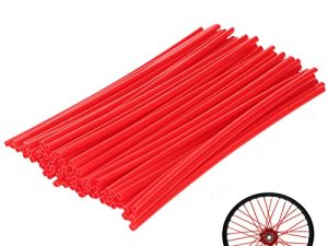 72Pcs Universal Spoke Skins Cover - Ovelur Wheel Spoke Wraps Skins Pipe Trim Decoration Protector For Motorcycle Dirt Bike Yamaha Harley Suzuki(Red)