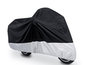 uxcell L 190T Rain Dust Protector Scooter Black+Silver Motorcycle Cover 86inch for Yamaha