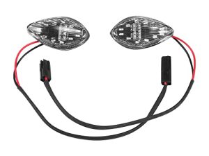 LED Front Flush Mount Turn Signal Light Brake Blinker Indicator Market Lamp for Honda Grom 2014-2018 -Smoke Lens (Pack of 2) (Transparent Len)
